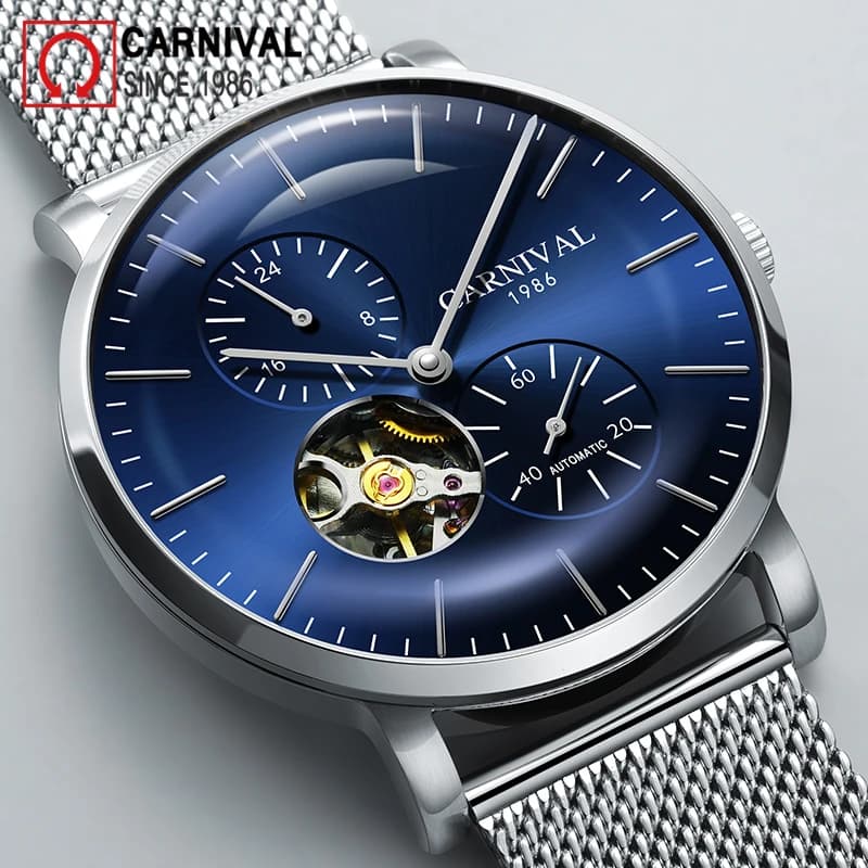 Reloj Hombre Carnival Fashion mechanical watch man Brand Luxury Sapphire automatic movement wristwatch for men Relogio Masculino