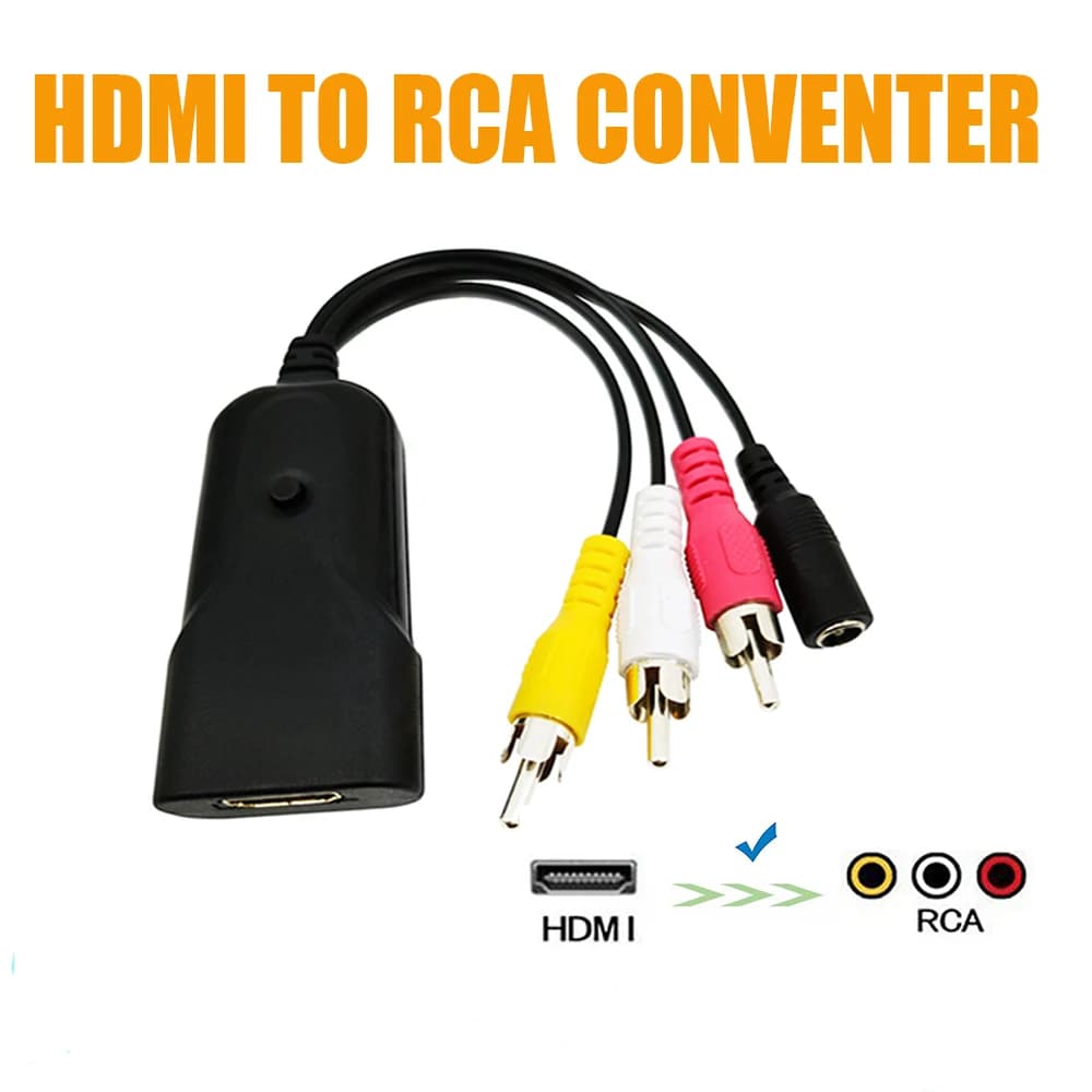 HDMI to RCA Composite AV Video Audio Converter Adapter Support NTSC PAL for XBOX PS3 PS4 TV STB VHS VCR Camera DVD