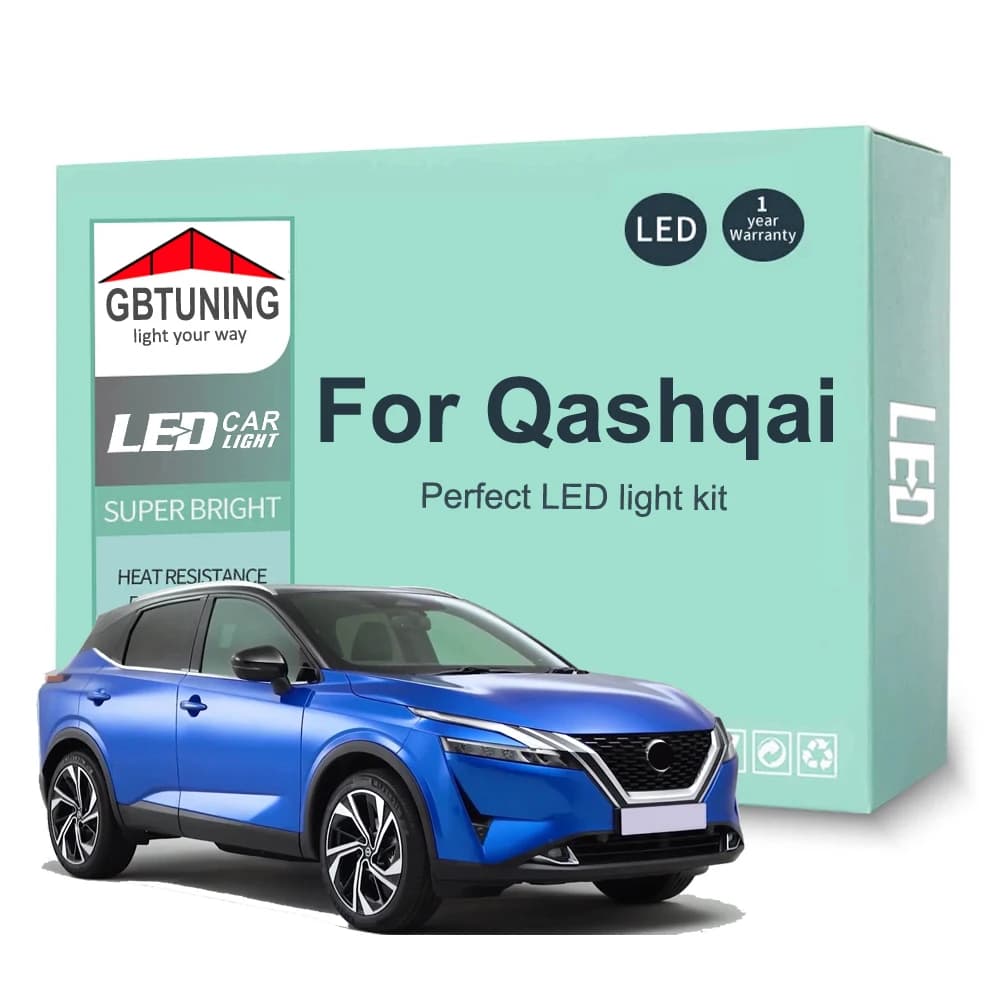 Kit lampadina interna a LED per Nissan Qashqai J10 J11 J12 2007-2020 2021 2022 2023 Mappa auto Cupola Lampada del veicolo Canbus Nessun errore