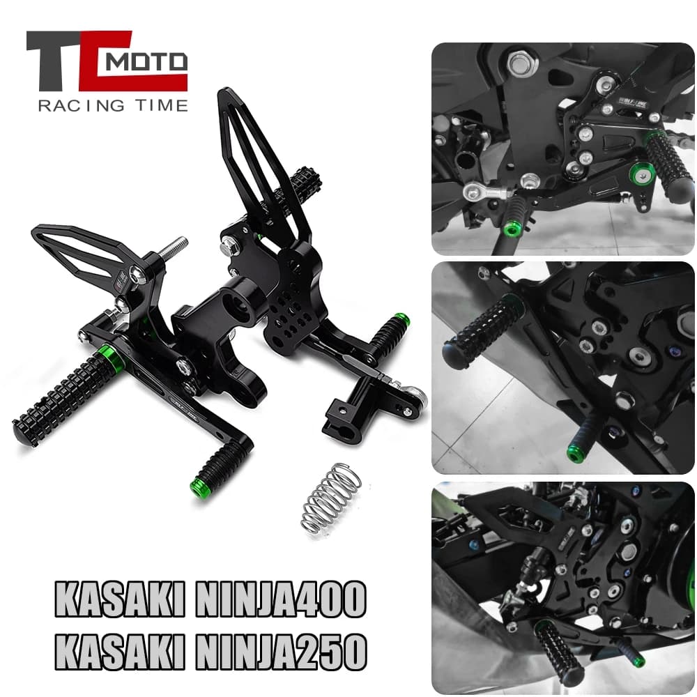 ​ Kit poggiapiedi moto Set posteriori regolabili per Kawasaki Ninja 400 Z400 Ninja 250 Ninja400 Pedane