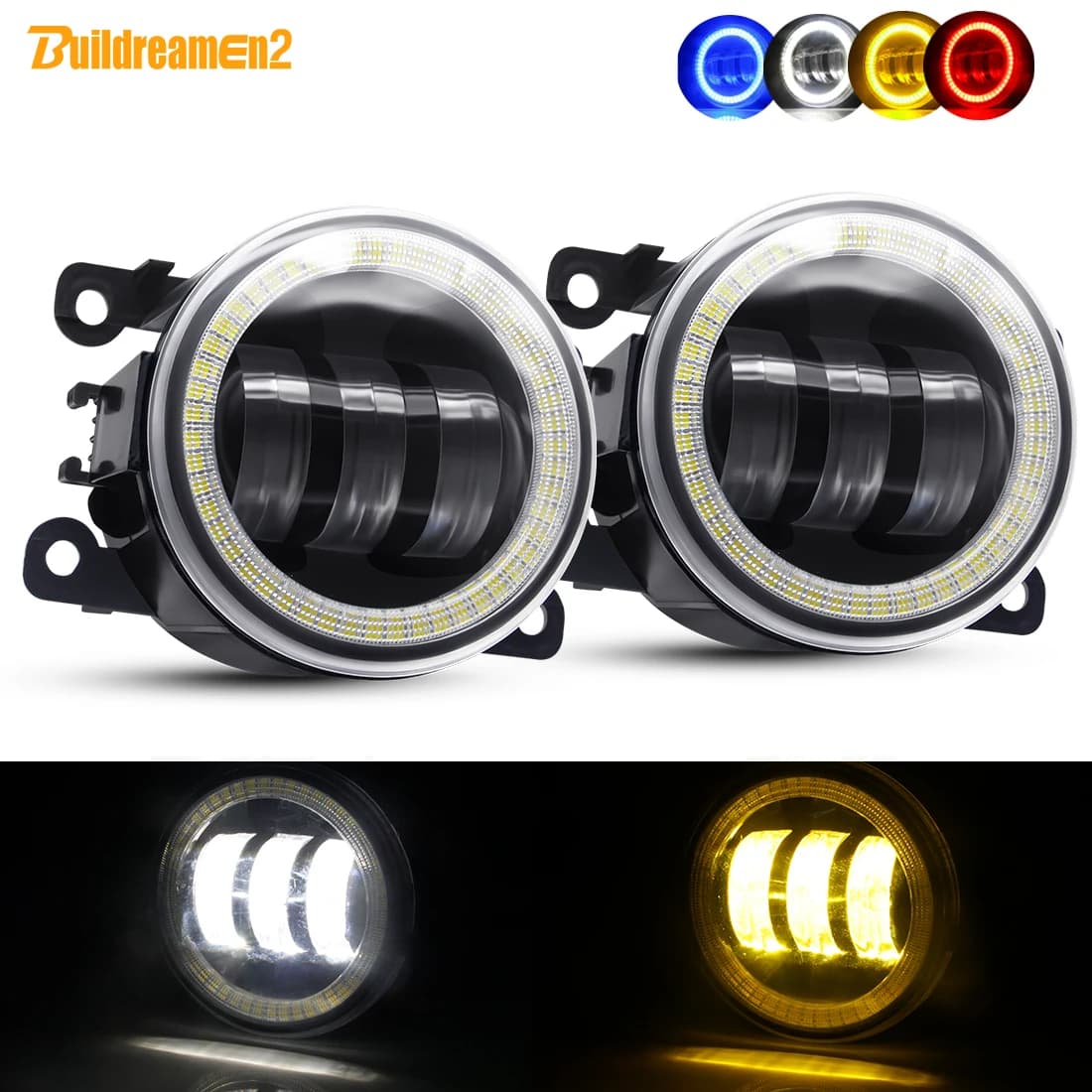 2 X Angel Eye Fog Light For Porsche Cayenne 955 958 2002-2015 Car Front Bumper LED Lens DRL Fog Daytime Running Lamp 30W 12V