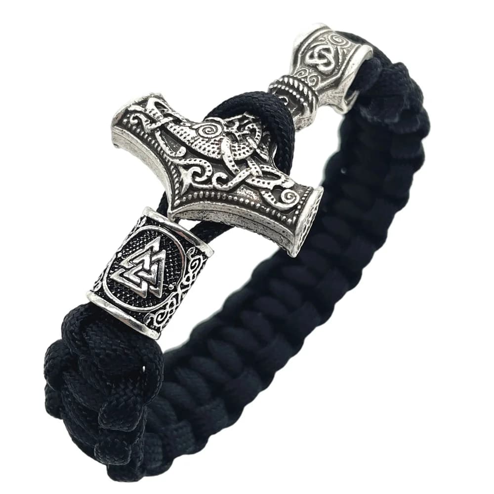 Nostalgia Thor Hammer Norse Viking Bracciale Rune Charms Bead Jwelry Per Le Donne Braccialetti Braccialetti Vikingo Uomini Gioielli Dropship