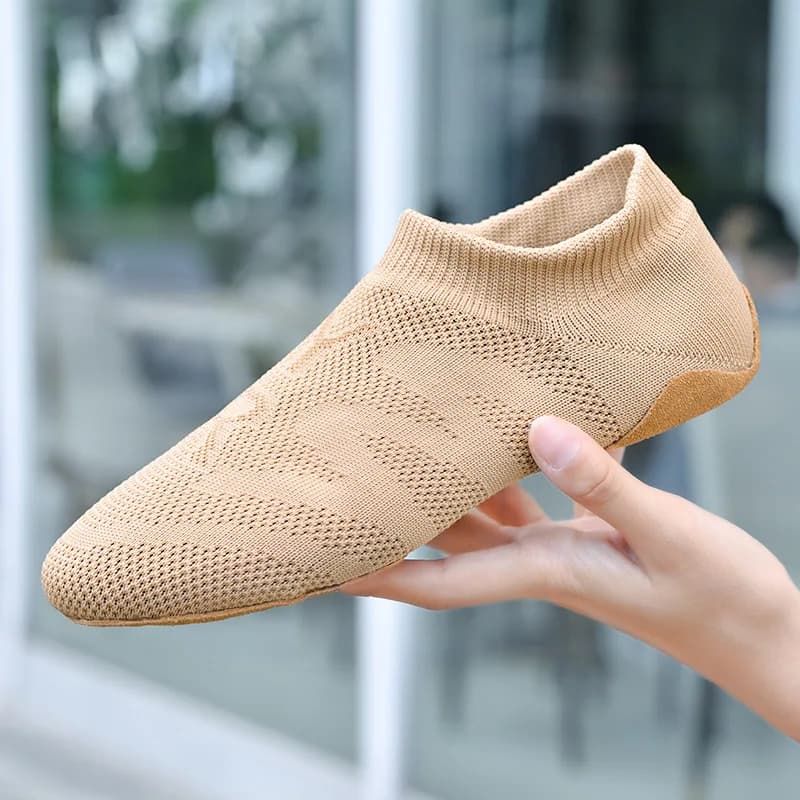 Evkoodance Practice Sneaker Jazz Dance Shoes Camel Cloth Mesh Ballet Competition Cheerleading Fitness Party Dancing Shoe OEM