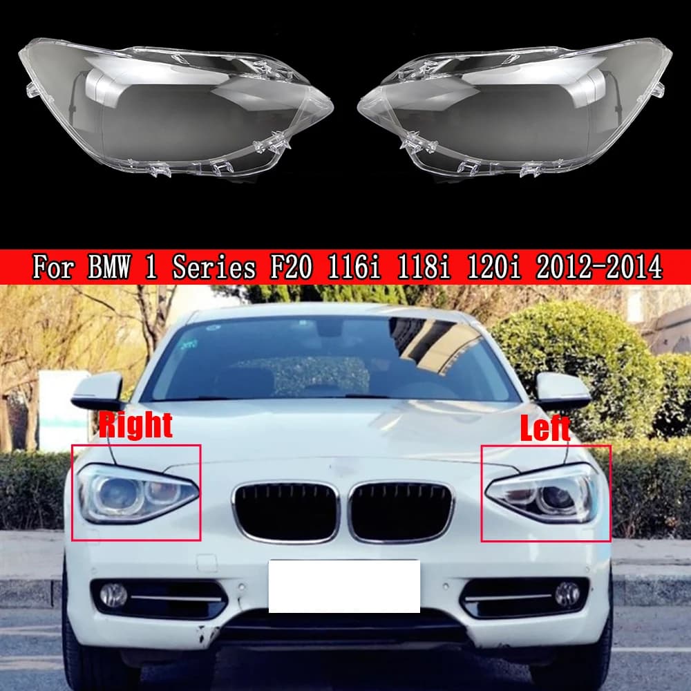 Auto Faro Faro Luce Lente di Vetro Caso Auto Borsette Copertura Per BMW Serie 1 F20 116i 118i 120i 2012 2013 2014 Paralume di Vetro