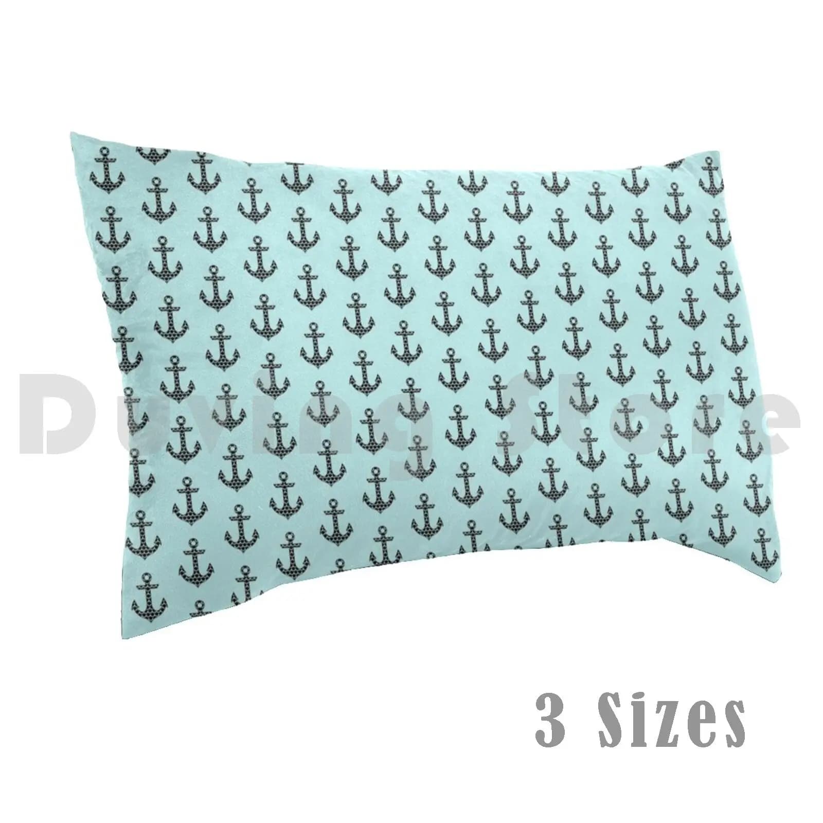 Federa per cuscino con ancoraggio stampata 50x75 Anchor Ocean Sea Blue Sailor Boat Beach Navy Sorority Summer Waves