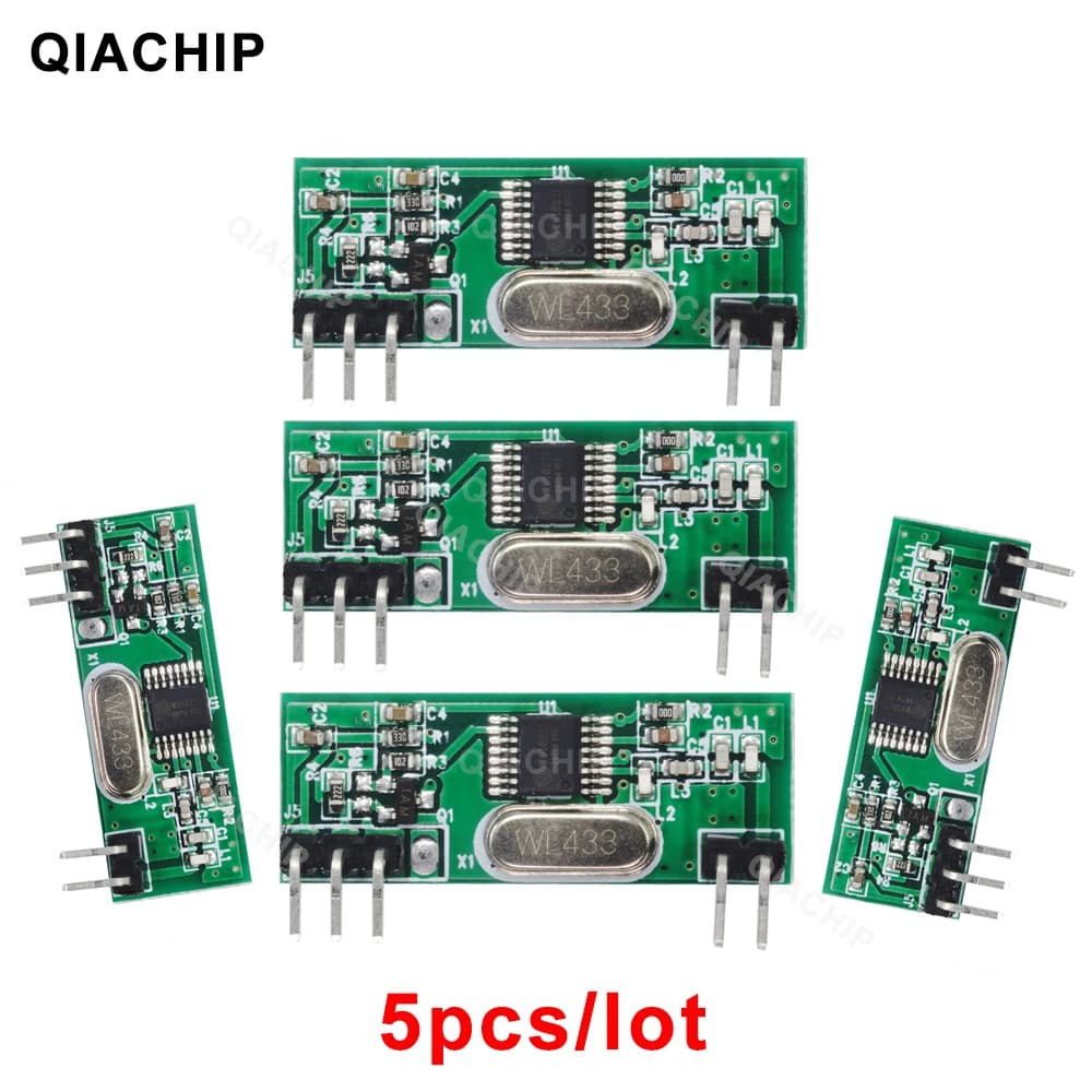 QIACHIP 433mhz modulo ricevitore RF universale supereterodina UHF ASK/OOK demodulazione 433.92Mhz interruttore remoto Kit fai da te Wireless