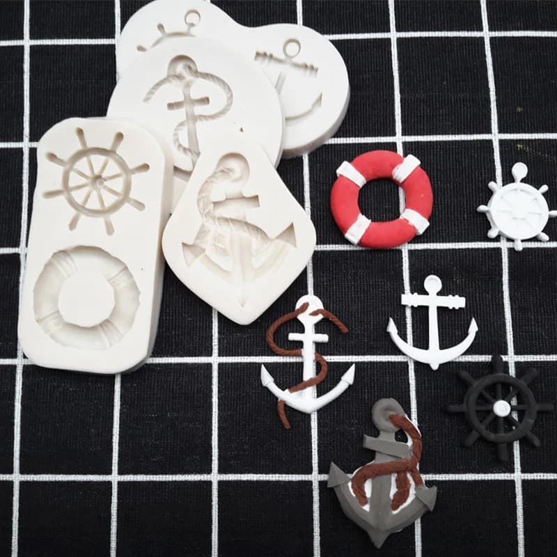 Seagull Boat Anchor timone stampo stampo in Silicone fondente torta decorazione strumento Gumpaste Sugarcraft cioccolato forme strumenti da forno