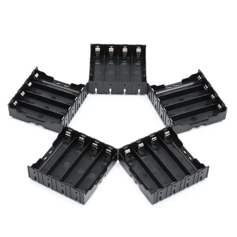Plastic 4*18650 Battery Holder Cover 4 X 18650 Batteries DIY Storage Box Case 4 Slots Lithium Battery Container with Hard Pins