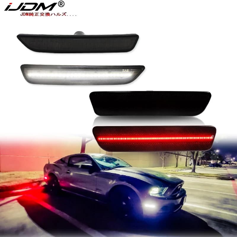 2 pezzi per auto Mustang LED anteriore posteriore indicatore laterale luci per Ford Mustang accessori bianco rosso giallo 12V T10 1999-2018