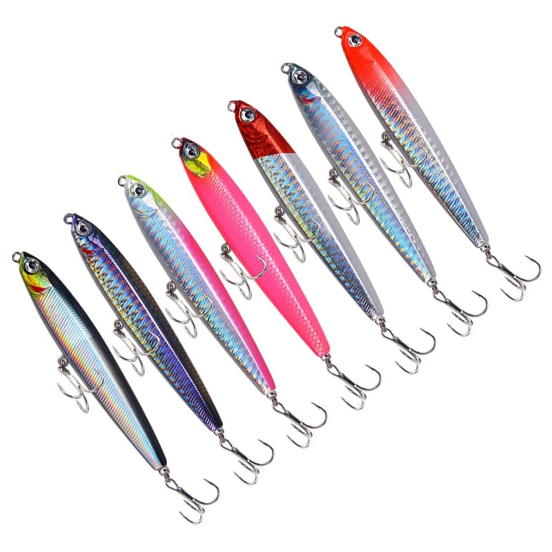 Topwater Matita Richiamo di Pesca 80/100mm 10/14/18/24g Galleggiante Affondamento Spigola Esche Artificiali Esca Dura Pesca Attrezzatura Da Pesca