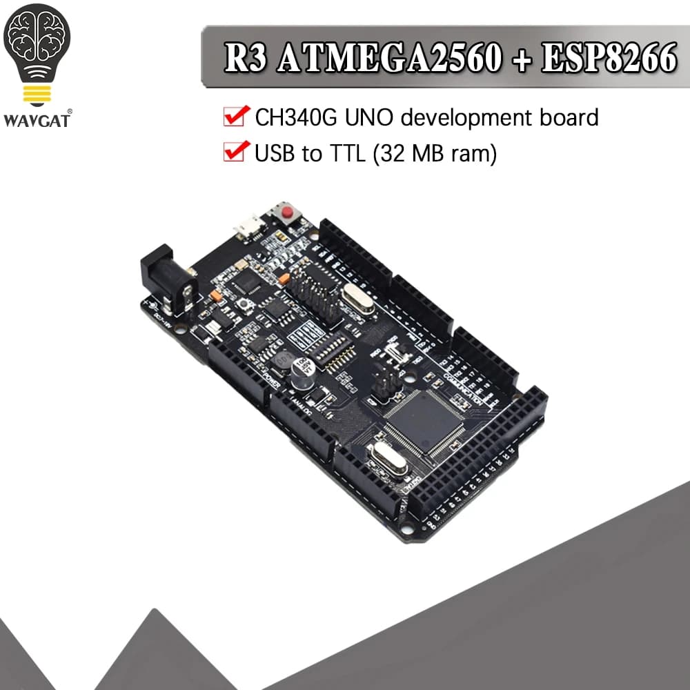 Mega2560 + WiFi R3 ATmega2560 + ESP8266 32Mb di memoria USB-TTL CH340G compatibile per scheda di sviluppo Arduino Mega NodeMCU WeMos