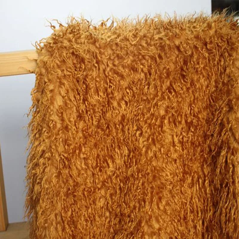 Buon tessuto peloso in pelliccia sintetica di peluche di lana da spiaggia di cammello da 5 cm, materiale da cucire, decorazione di abbigliamento fai da te, panno per coperte fotografiche, 150x50 cm, 1 pezzo
