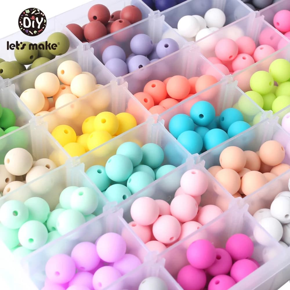 Facciamo perline in Silicone per bambini 15mm 40pc perline fai-da-te per bambini BPA perline per massaggiagengive in Silicone gratuite perline masticabili per bambini accessorio per allattamento