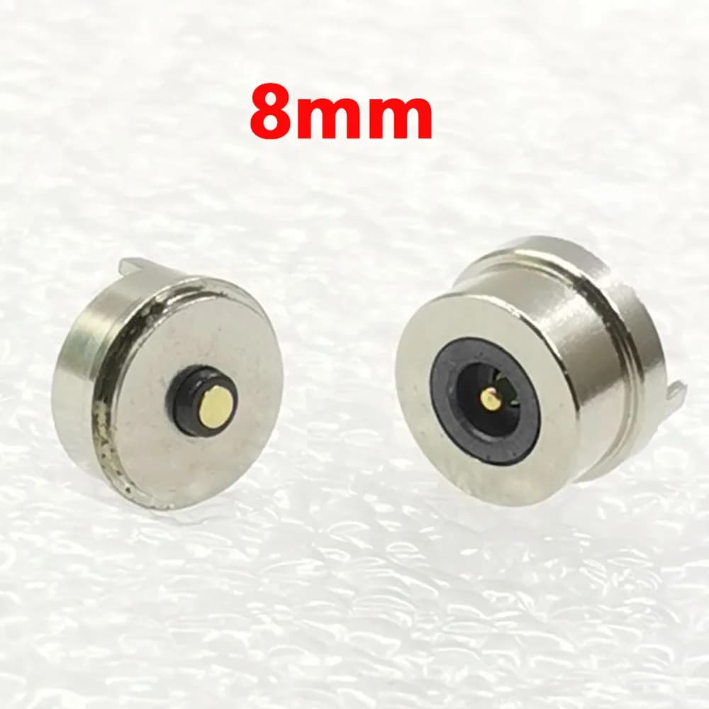 1-10 Pairs Mini 8mm Waterproof Magnetic Connector Pogo Pin Female 5A DC Plug LED Smart Electronic Power Charge Jack Port
