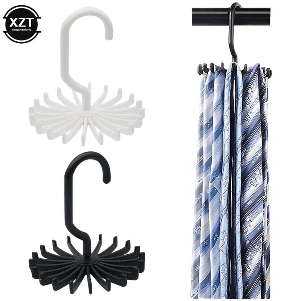 Appendiabiti in plastica portatile Tie Rack armadi porta gancio rotante cintura appendiabiti portaoggetti porta cravatte multifunzione