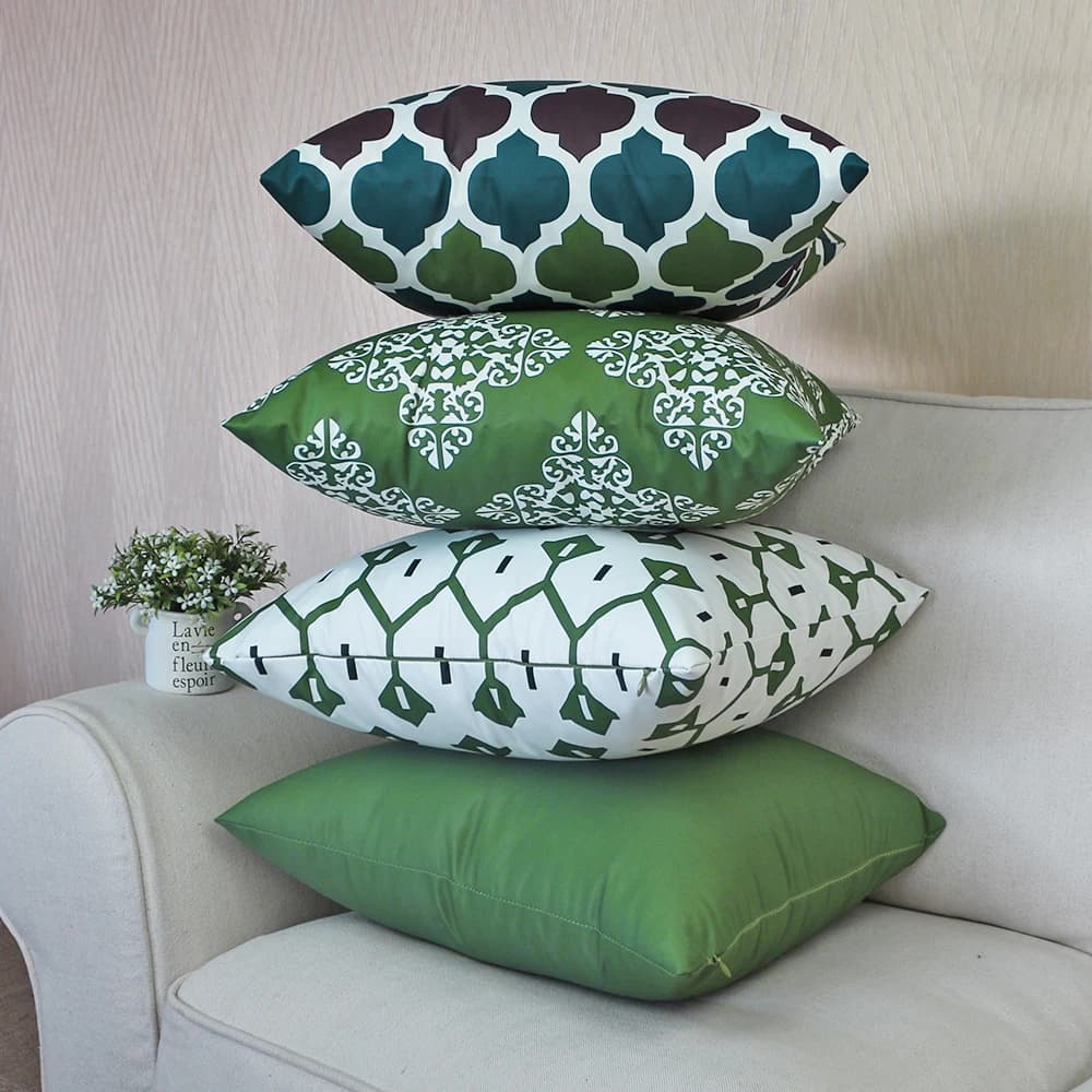 Fresh summer pillow sheet for outdoor pillow with waterproof colored print in 50x70 cm twill for balcony sofa patio