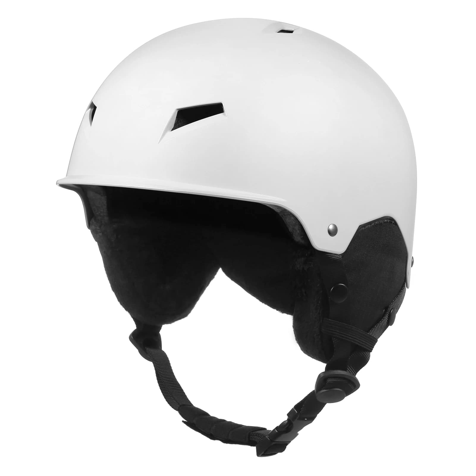 Casco da neve invernale da donna e da uomo con paraorecchie staccabile Casco da snowboard con occhiali Cintura fissa Casco da sci di sicurezza Sport da sci