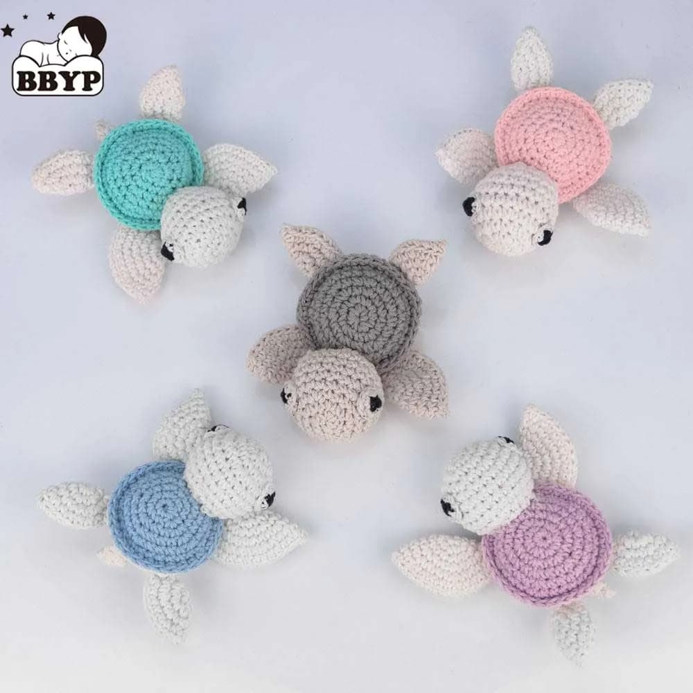 Fatti a mano all'uncinetto in cotone tartaruga fai da te bambino ciuccio accessori catena neonati neonati massaggiagengive giocattolo regali passeggino ornamenti