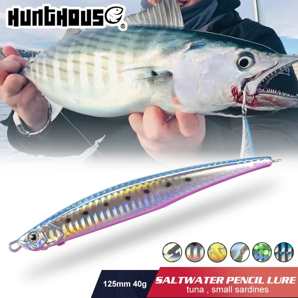 Hunthouse pesca Presse matita pesante richiamo 125mm/175mm 40g/50g acqua salata affondamento spigola pesce persico swimbait lancio lungo jerkbait