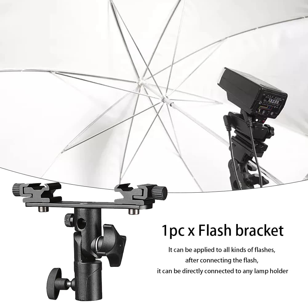 2 supporti per slitta a caldo staffa per Flash per fotocamera supporto per ombrello per Canon Nikon Sony Speedlite Monitor microfono Monitor videocamera