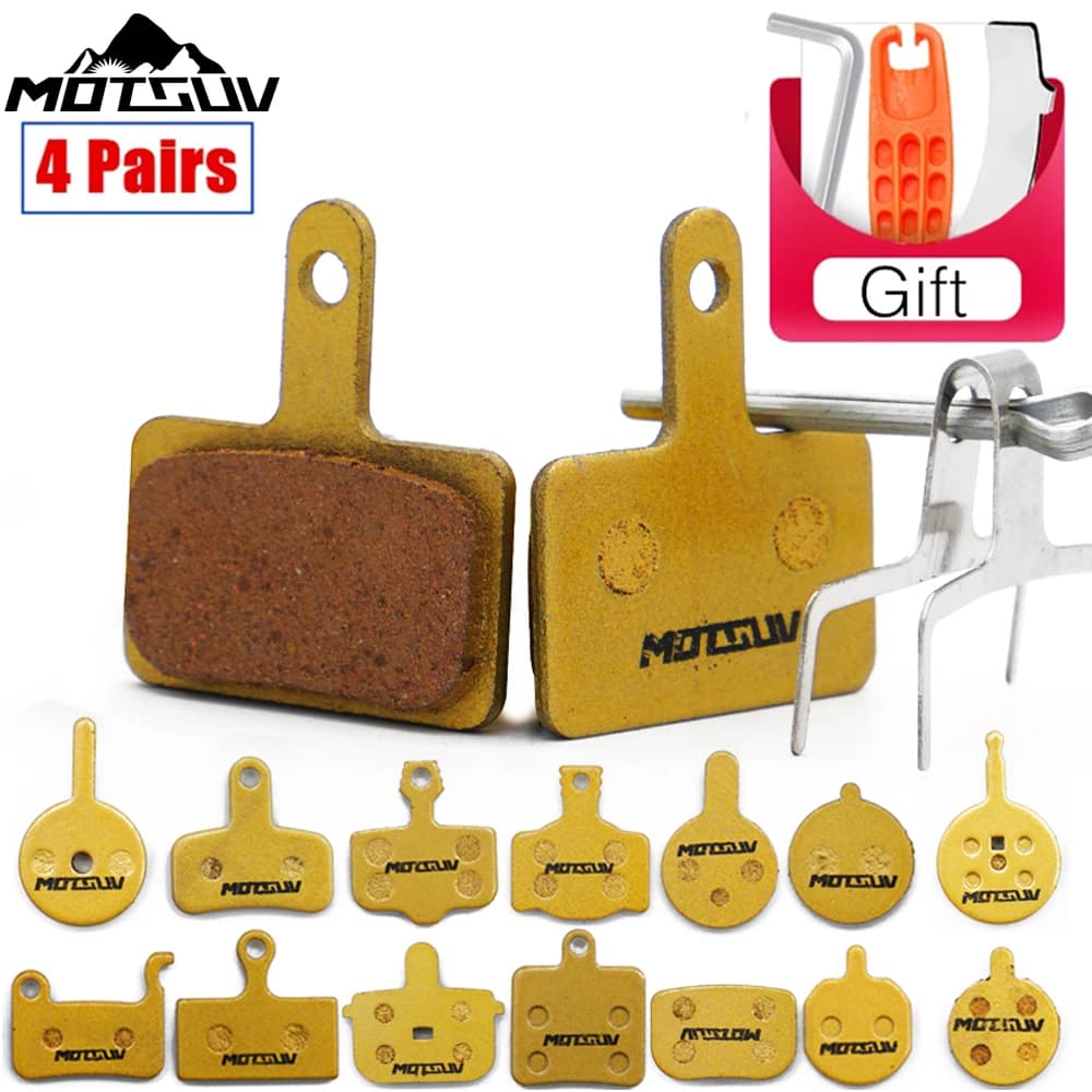 MOTSUV 4 paia 8 pezzi disco idraulico per bicicletta base in rame tutte le pastiglie freno in metallo per mountain bike pastiglie freno ciclismo accessori parte