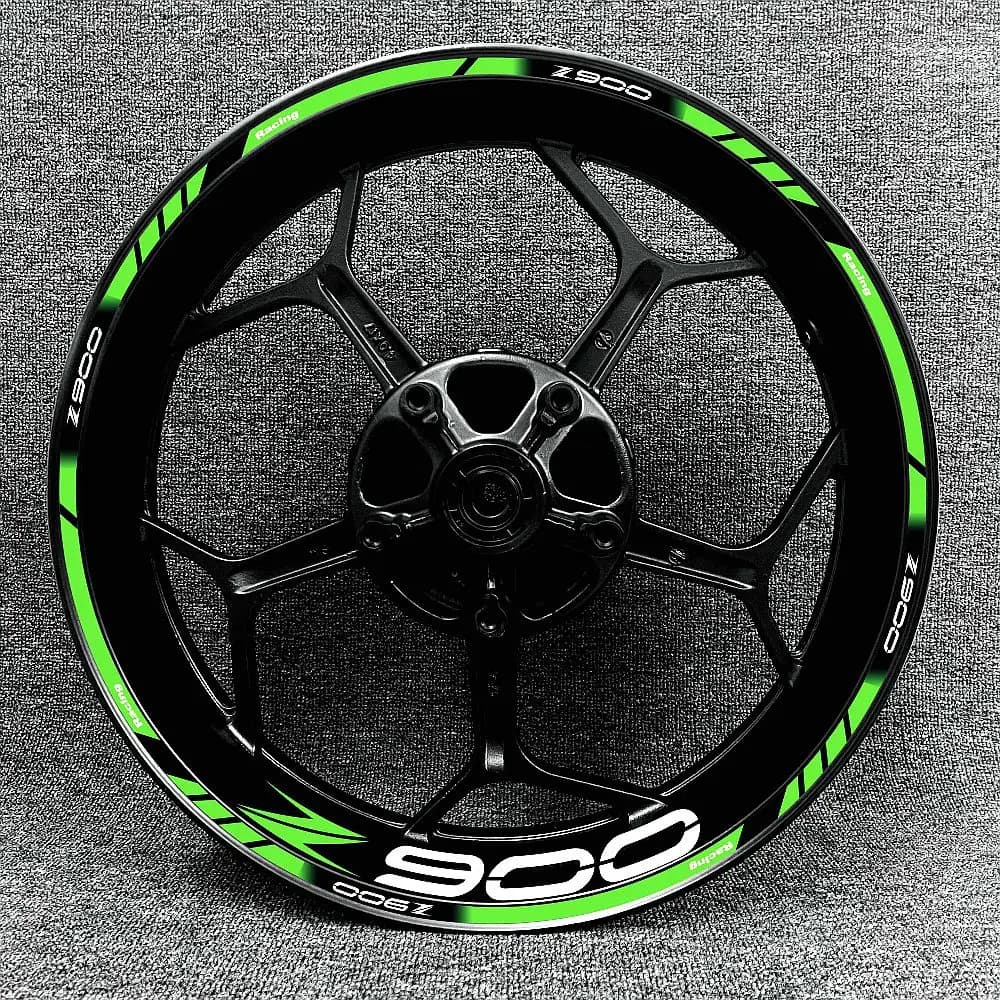 A Set New For Kawasaki Z900 Motorcycle 17 Inch Wheel Hub Logo Modified Decal Decorative Rim Waterproof High Reflective Stickers