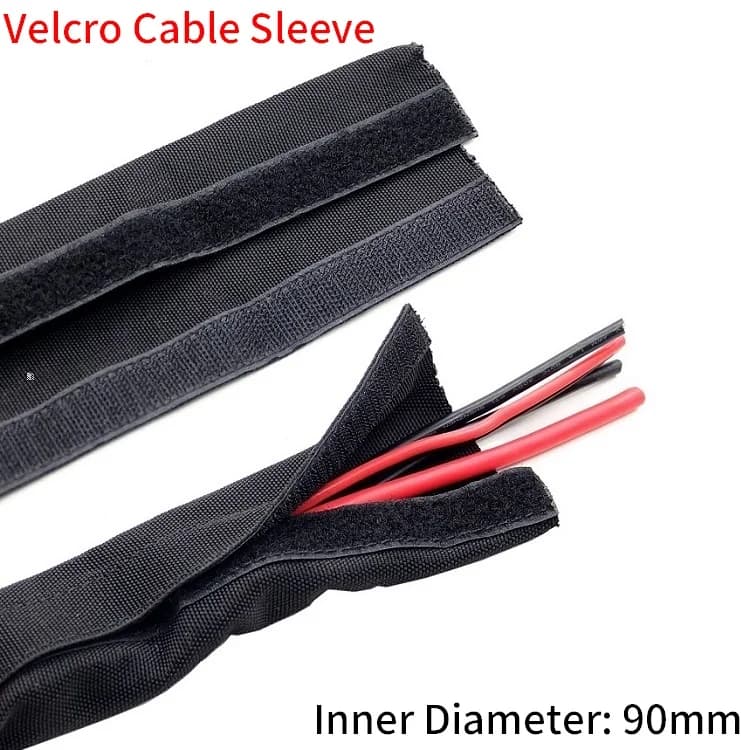 Manicotto per cavo 90mm con nastro in Velcro PET intrecciato cavo per Computer calzino organizzatore imbracatura in Nylon gestione guaina protezione dell'involucro del filo