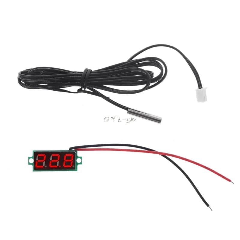 0.28 "pollici Mini termometro digitale rosso 1M NTC sensore di temperatura sonda impermeabile DC 4-28V misuratore di temperatura