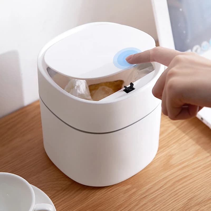 Mini bidoni per rifiuti da scrivania, cestino per la spazzatura, bidone della spazzatura in plastica per tavolo domestico, bidoni per forniture per ufficio, scatola per barili per articoli vari