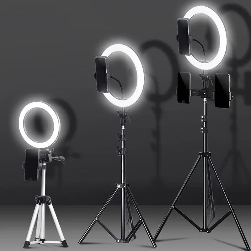 Live Bright Ring for Phone 10 Inch Video Light Lamp 26 cm with Phone Holder Treppiedi Photography Circle Filling Light for YouTube