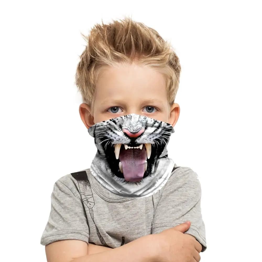 Fascia magica per animali per bambini con stampa digitale 3D, per ragazzi e ragazze, fascia multifunzione senza cuciture, sciarpa per ghetta per il collo all'aperto