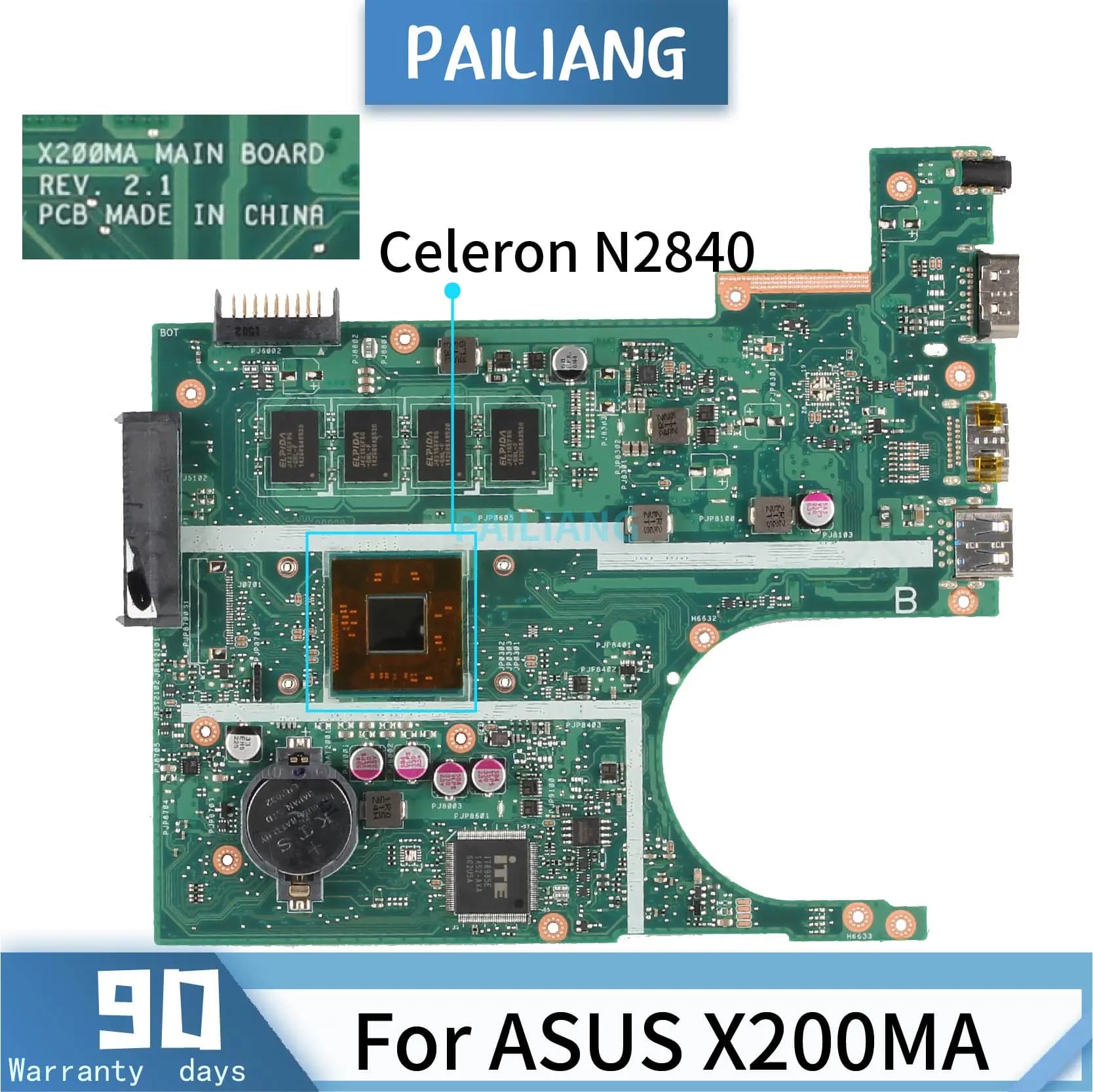 Pailiang Scheda Madre Del Computer Portatile per Asus X200MA Rev: 2.1 Scheda Madre Core SR1YJ Testato