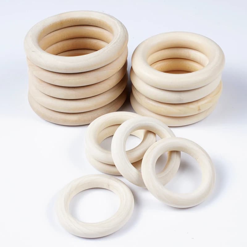 12-125mm anello in legno perline spazi vuoti in legno accessori per massaggiagengive cerchio naturale cerchi in legno fai da te per gioielli
