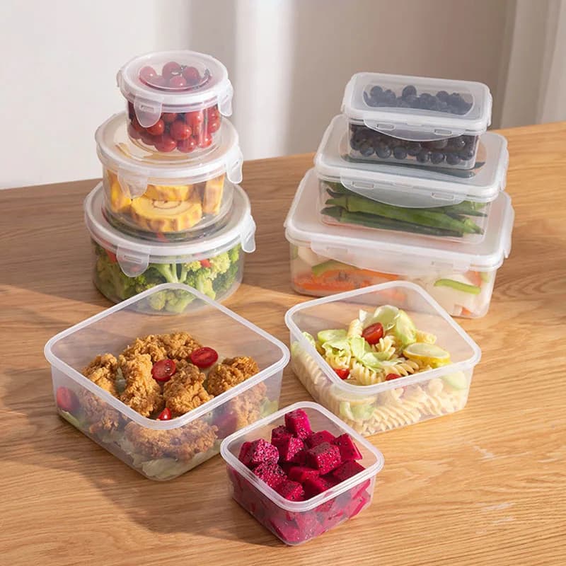 PP Bento Box Food Container Picnic Snack Meal Kitchen Food Storage Container Food Box for Kids Refrigerator Organizer Box