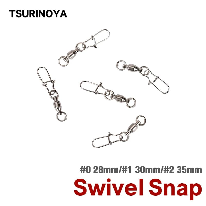 TSURINOYA Snap slides 0 # 1 # 2 # Fishing with stainless steel ball bearings 5 pieces 360 ° Fishing accessories with bait with connector resistant pins