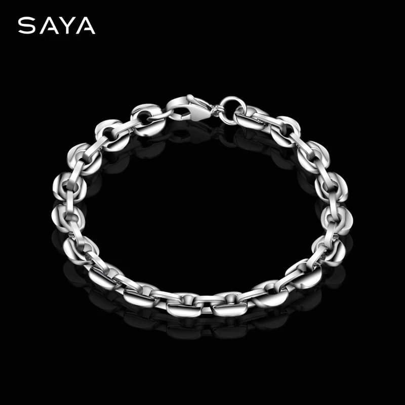 Bracciale da uomo, 9mm di larghezza, carburo di tungsteno lucido, 4/10000 gioielli di moda in argento 20/22CM, incisione