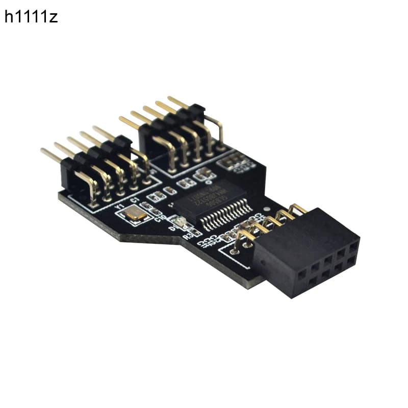 9 USB Connector Female 1 to 2 Male Edge 9-Spille HUB USB 2.0 9 Spille Adapter Connector for NZXT Liquid Cooling Connector for RGB Splitter