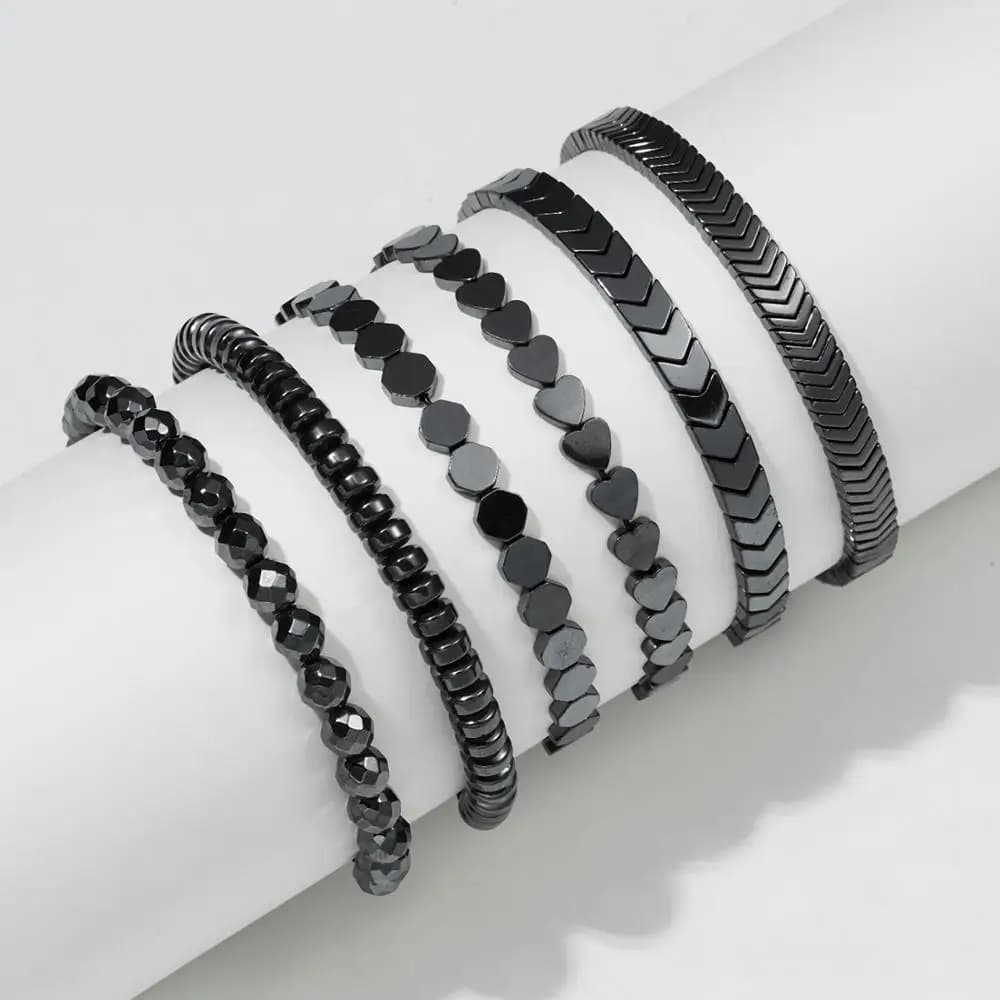 Black non-magnetic ematitis bracelets for women beads healing weight loss men effective bracelet therapy arthritis jewelry for health