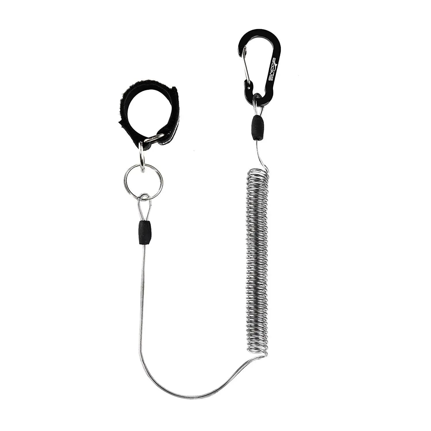 Booms Fishing T01 2M Cordini a spirale Moschettone con cinghie per canne da pesca e guadino