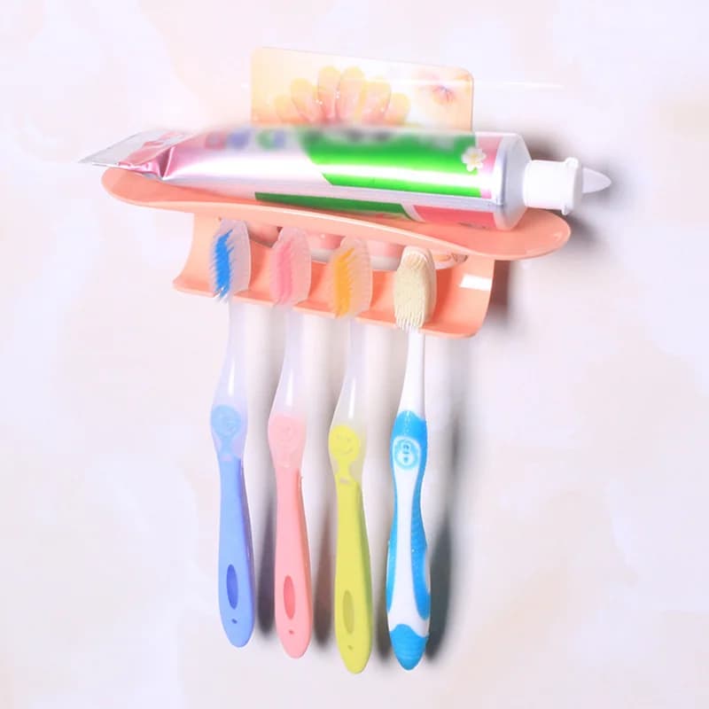 Dentifricio portaspazzolino montaggio a parete Rack Set da bagno bagno forte ventosa spazzolino appeso ripiano ripiano