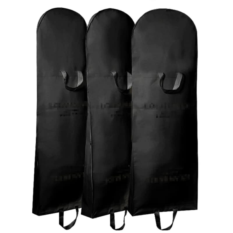 Borsa per abiti da sposa da 71 pollici Borsa per abiti da sposa grande Copri abiti da sposa Borsa portaoggetti per indumenti da viaggio nera per abiti da sera da ballo