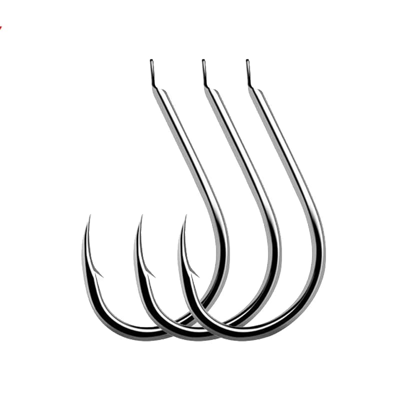 100pcs/Lot 7 Size Barbed Fishing Hooks Black Circle High Carbon Steel Sharpened Bait Tackle Strong Thick Thin Fishhook Lure Tool