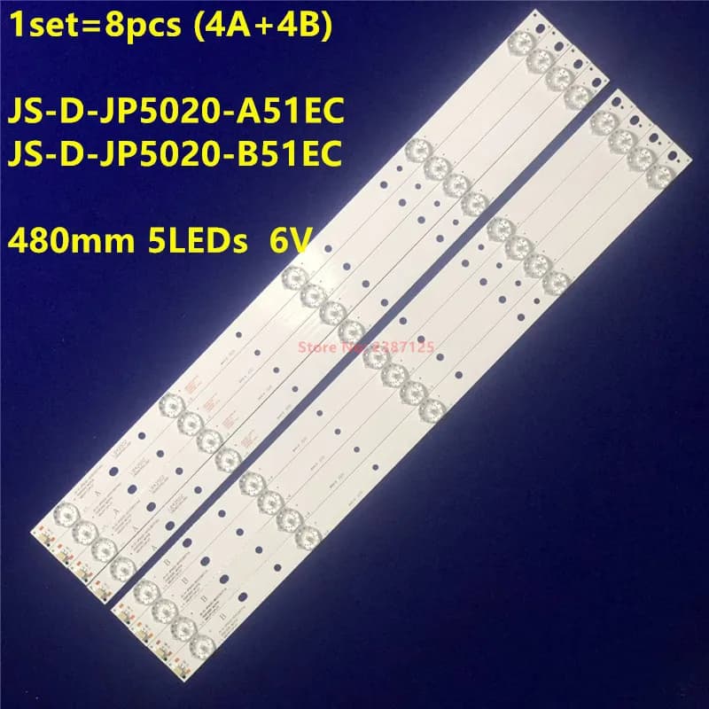 Striscia di retroilluminazione a LED da 480 mm 5 lampade per JS-D-JP5020-A51EC JS-D-JP5020-B51EC TV D50-F2000 LD-50SF6015BT