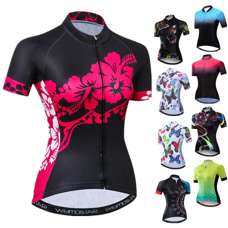 Women's Cycling Knit Weimostar Summer Shirt Short Sleeve Bike Clothing Top Pro Team MTB Bike Knit Top Maillot Cycling