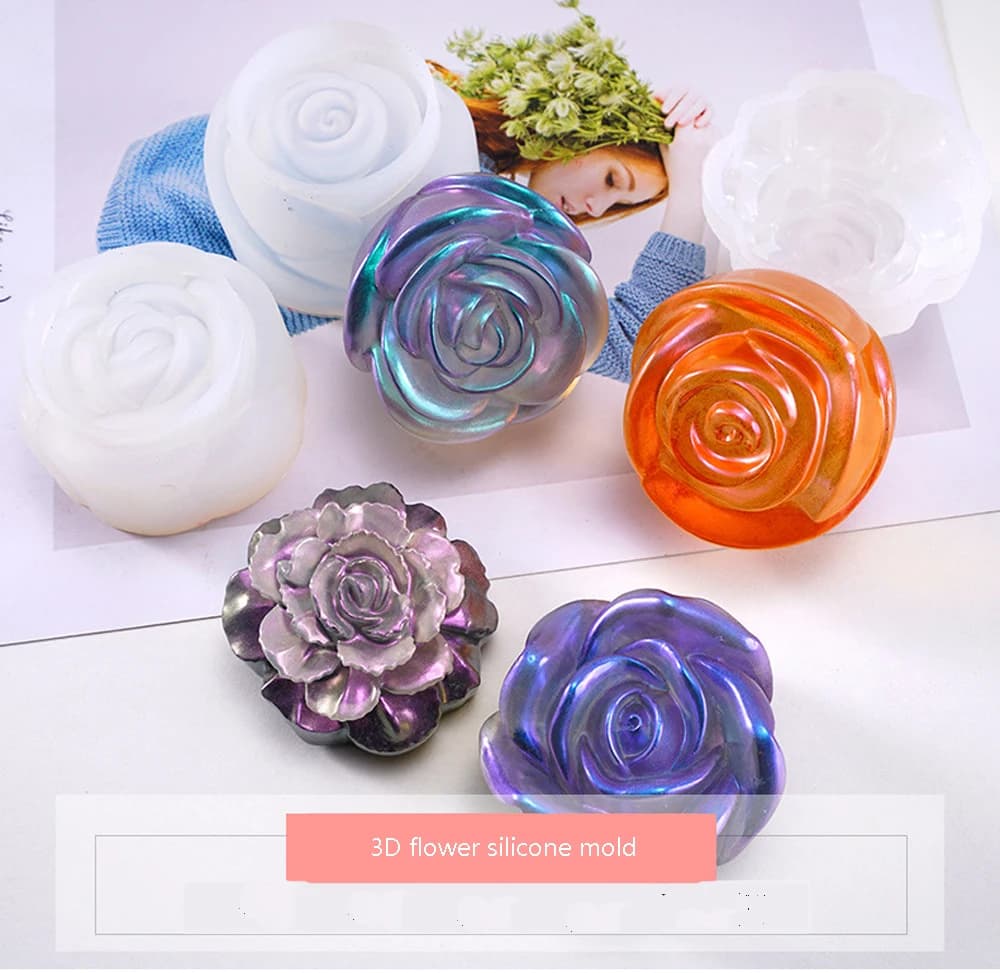 Stampo in silicone per ciondolo collana fiore 3D in 12 stili per la creazione di gioielli Strumento per gioielli in resina Stampi in resina epossidica UV artigianale decorativo