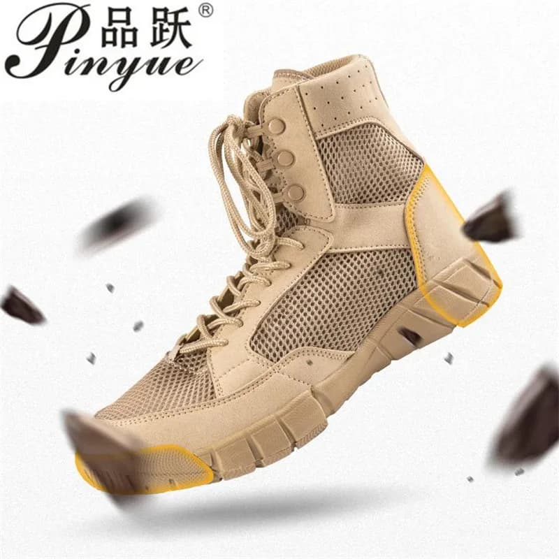 Stivali estivi da uomo traspiranti stivali da trekking all'aperto scarpe estive stivali da deserto da uomo antiscivolo leggeri stivaletti