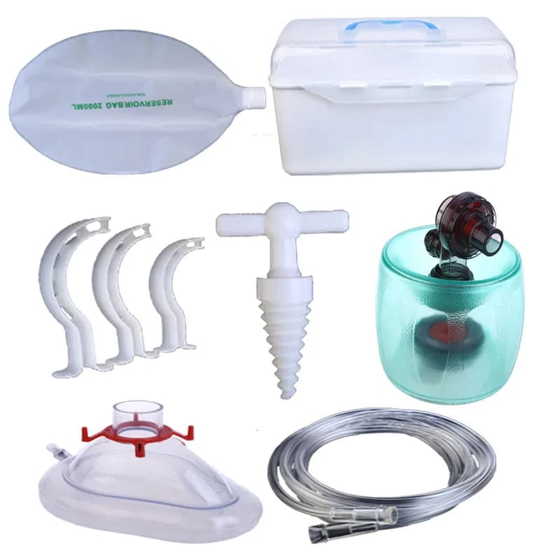 Rianimatore manuale Borsa per ossigeno per adulti in PVC Kit di pronto soccorso Strumento Apparecchio per la respirazione semplice per la macchina per ossigeno per la respirazione artificiale