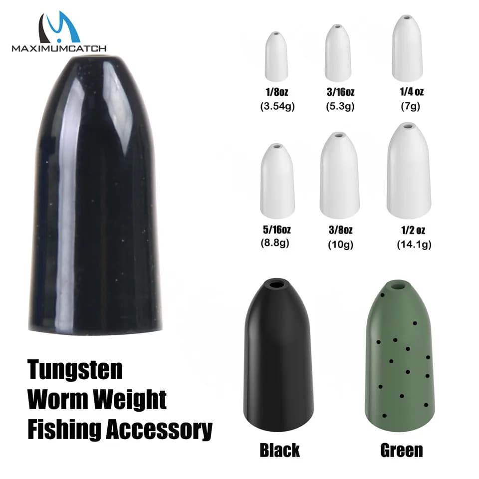 Maximumcatch Fishing Sinker Lure tungsteno Bullet Flipping Worm Weight accessorio per la pesca