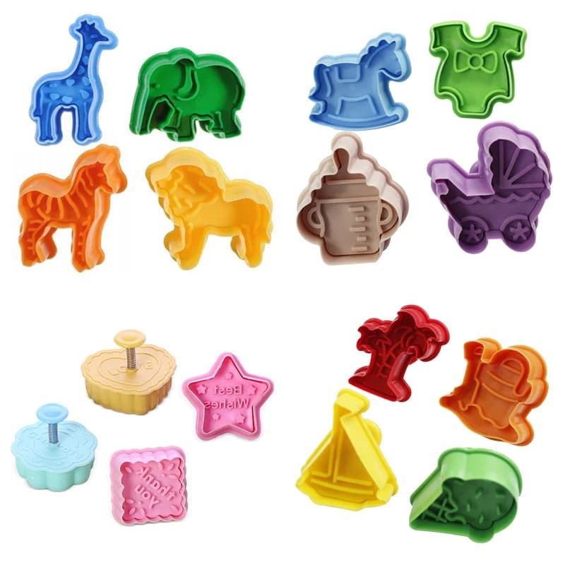 4 pezzi fai da te 3D animali verdura frutta plastilina melma stampo set di strumenti kit abilità gioco pasta argilla giocattolo educativo per regalo per bambini