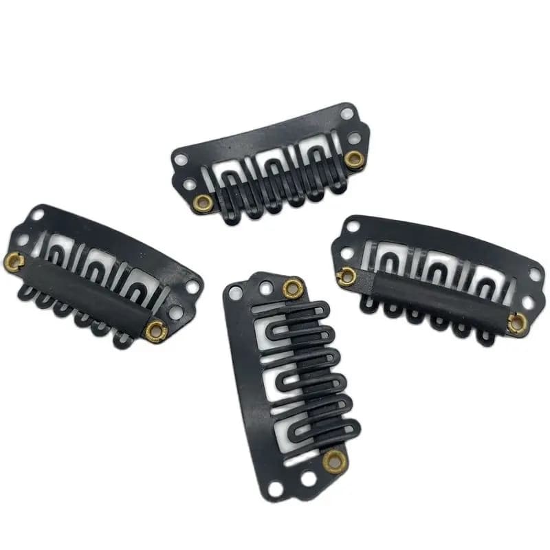95 PCs 2.8cm 6 Teeth Carbon Steel Metal Snap Clips for Hair Extension Loop Style Wig Comb Black Hair Clip Hair Accessories